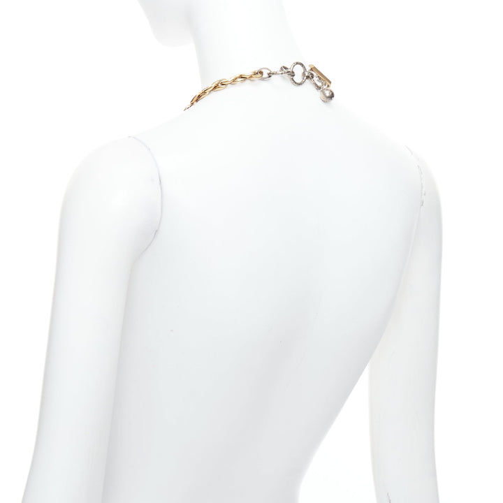 LANVIN Vintage gold multi chain hoop cuban loop necklace belt