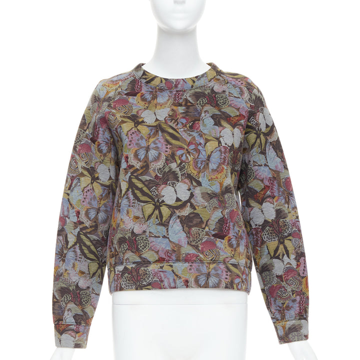 VALENTINO multicolor butterfly print neoprene pullover sweater M