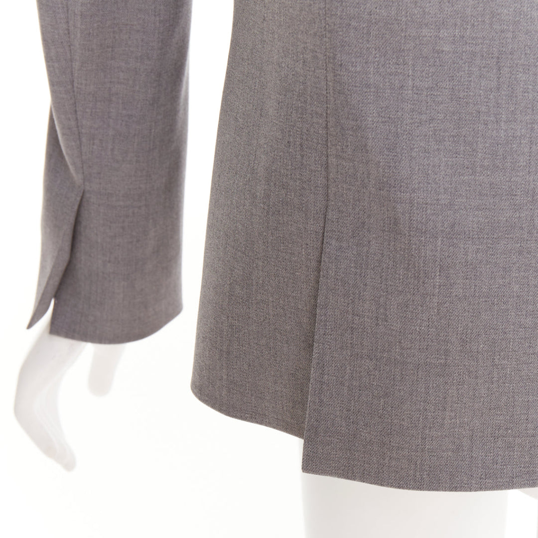 ALEXANDRE VAUTHIER COUTURE grey wooly peak lapel single breasted blazer jacket