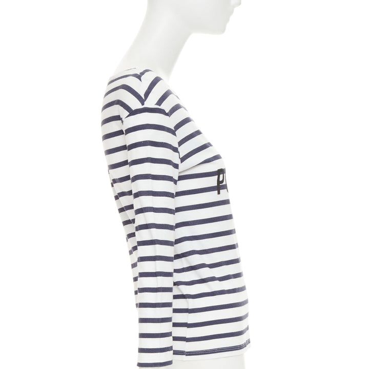DIOR J'adior Portofino nautical navy white cotton linen mariniere tshirt M
