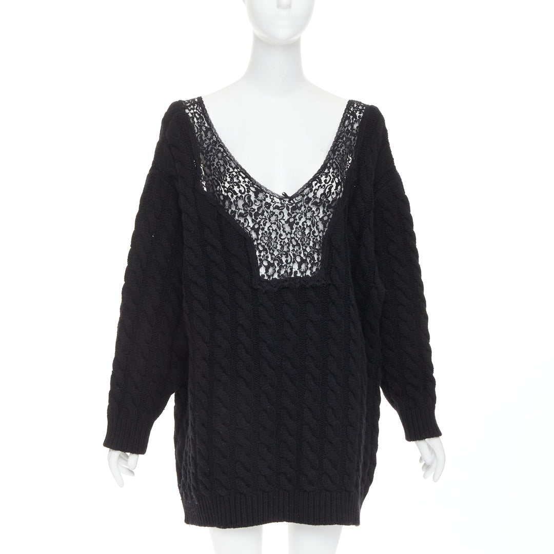 balenciaga oversized sweater dress Balenciaga // Navy Wool Oversized Sweater Dress VSP Consignment
