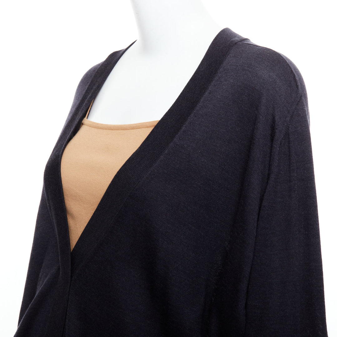 MAISON MARGIELA 2011 black nude silk blend layered deconstructed sweater XS