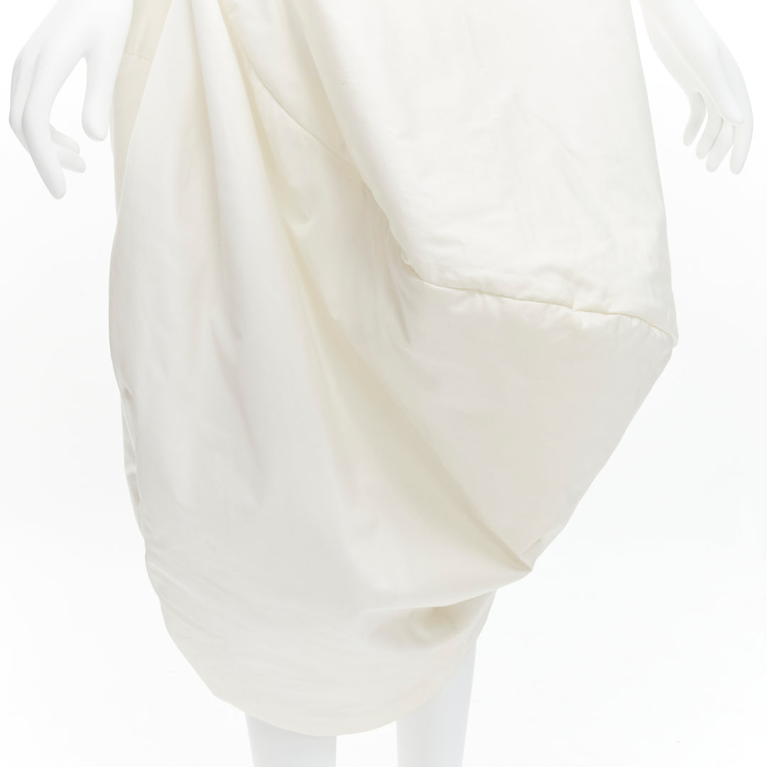 rare COMME DES GARCONS 1997 Runway Lumps Bumps 3D white cotton bubble skirt M