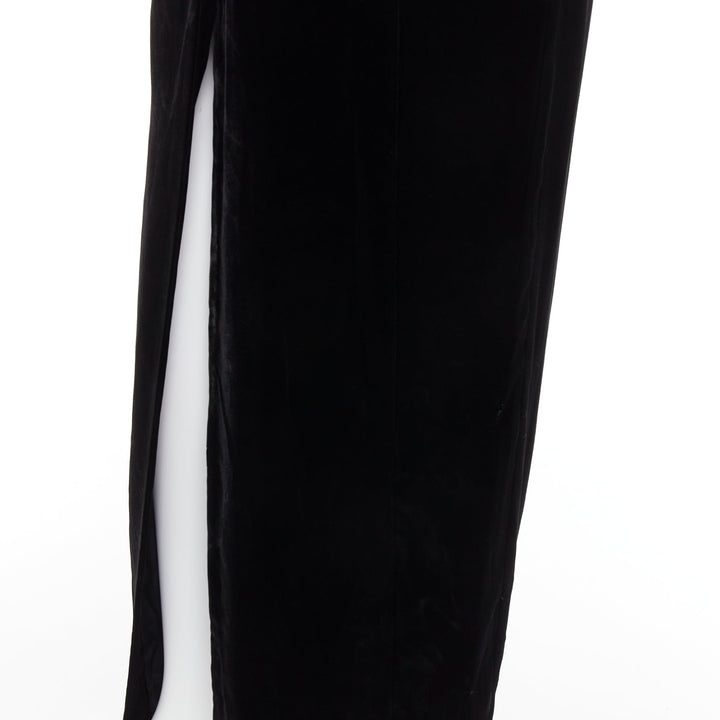 ALEXANDRE VAUTHIER black velvet crystal bustline sweetheart strapless gown