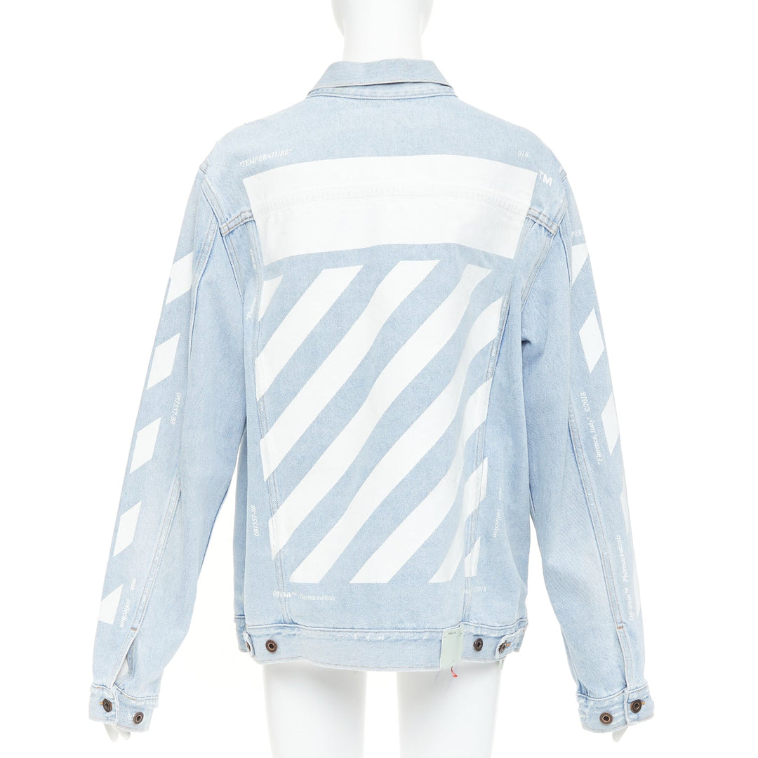 OFF-WHITE Virgil Abloh 2013 Temperature print blue white washed denim jacket M
