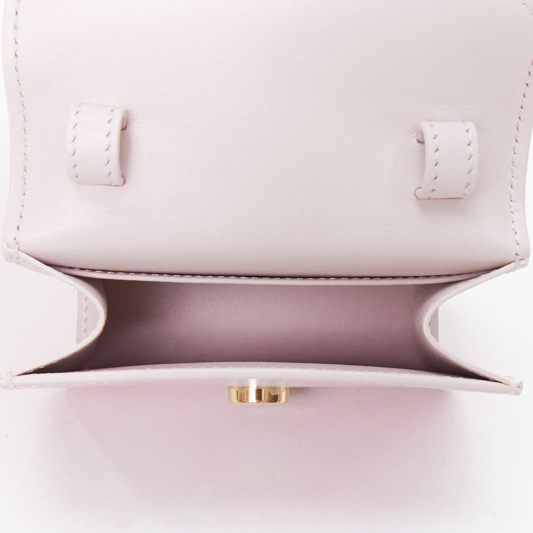 CELINE Triomphe lilac leather logo cardholder on chain crossbody bag