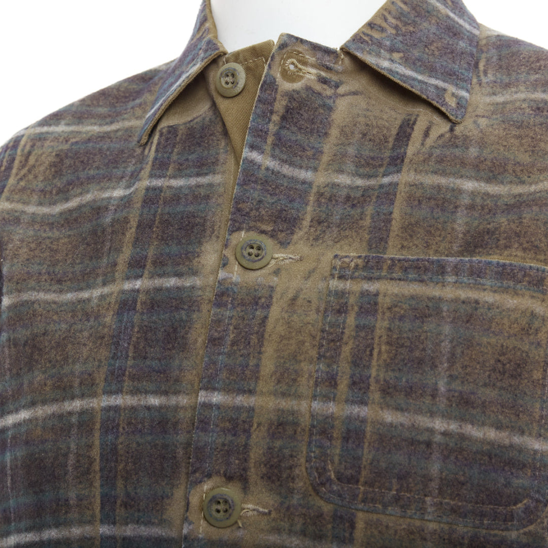 COMME DES GARCONS TRICOT 2013 Runway green check degrade overshirt M