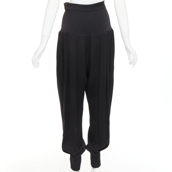 ALEXANDRE VAUTHIER COUTURE Runway black pleated high waist barrel balloon pants
