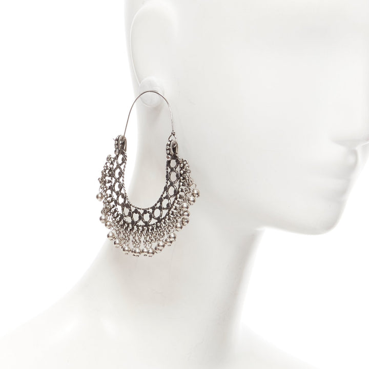 SAINT LAURENT Hedi Slimane Runway Marrakech Folk bohemian hoop earring Pair