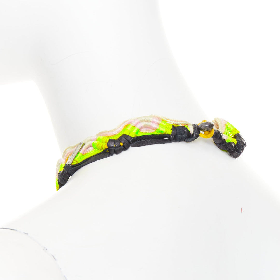 rare SAINT LAURENT Hedi Slimane 2015 Runway Surf Sound leather braided necklace