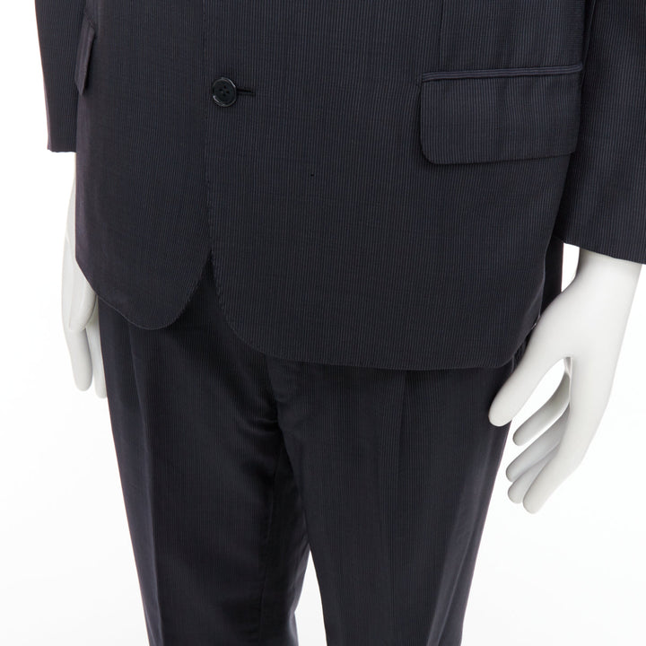BRIONI Cesare navy pinstripe wool blazer suit set IT52 XL