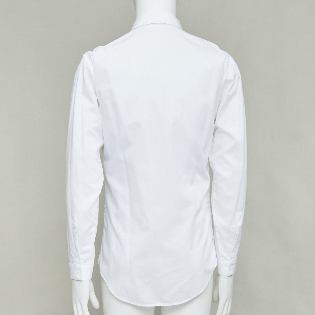 DIOR HOMME Hedi Slimane white cotton black bee embroidery shirt EU39 M