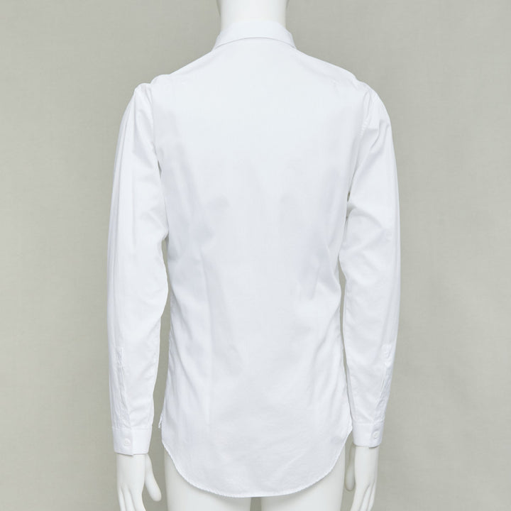 DIOR HOMME Hedi Slimane white cotton black bee embroidery shirt EU39 M