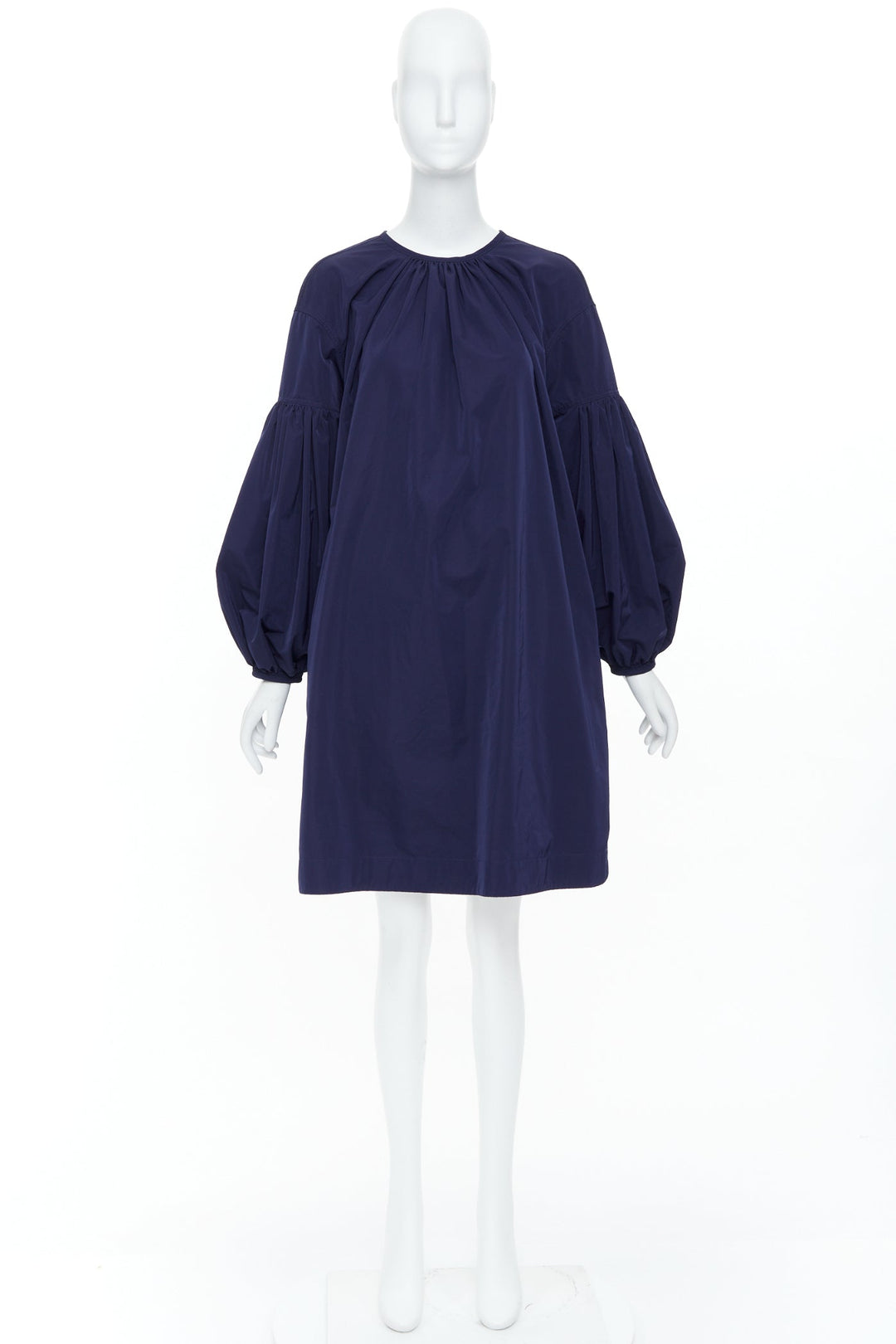 CALVIN KLEIN 205W39NYC Raf Simons navy polyester bishop sleeve  dress IT38 XS