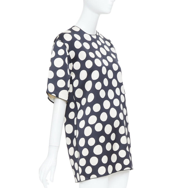 CELINE 2013 Runway Phoebe Philo polka dot silk wool oversized tunic top FR34 XS