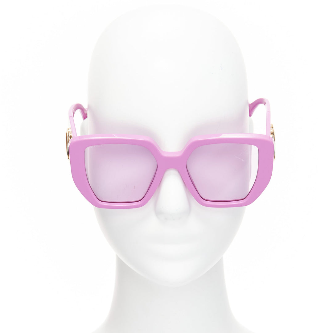 GUCCI Alessandro Michele GG0956S pink GG logo square frame oversized sunglasses