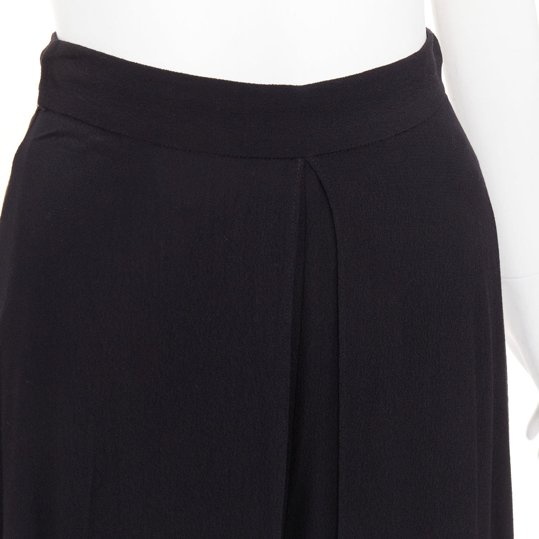 ROSETTA GETTY black viscose front inverted pleat slitted harem pants US0 X