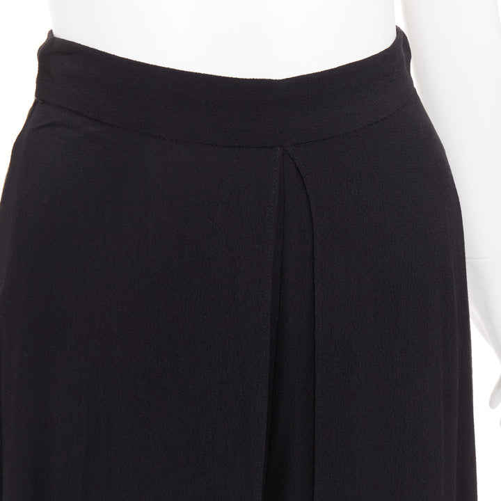 ROSETTA GETTY black viscose front inverted pleat slitted harem pants US0 X