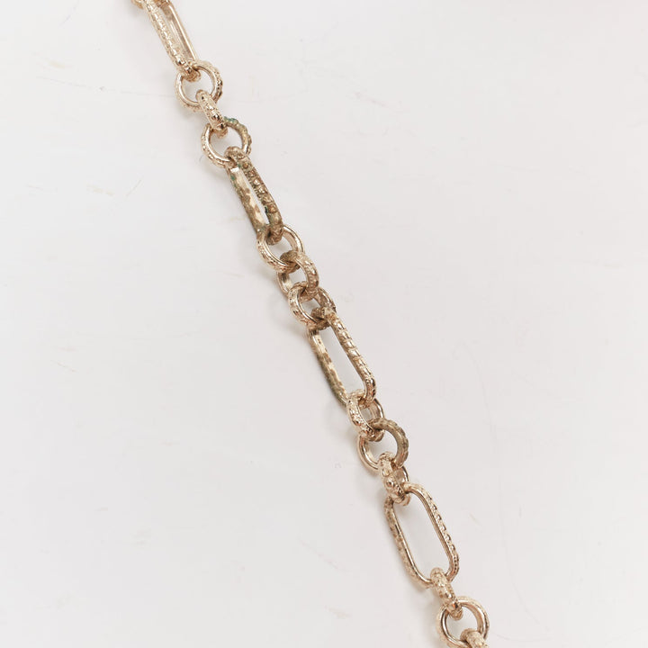 CHANEL B16C gold tone ivory pearl octagonal CC Camellia medallion chain necklace
