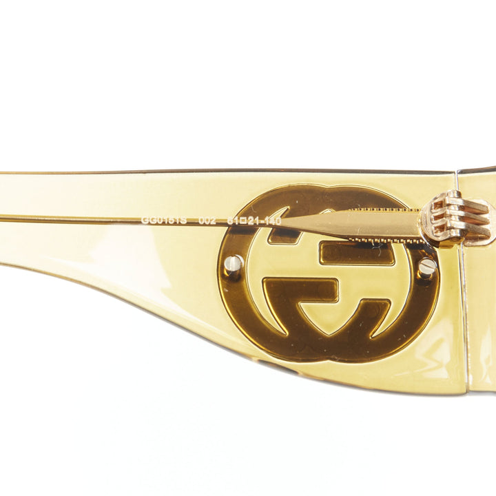 GUCCI GG0151S GG logo yellow acetate oversized GG sunglasses