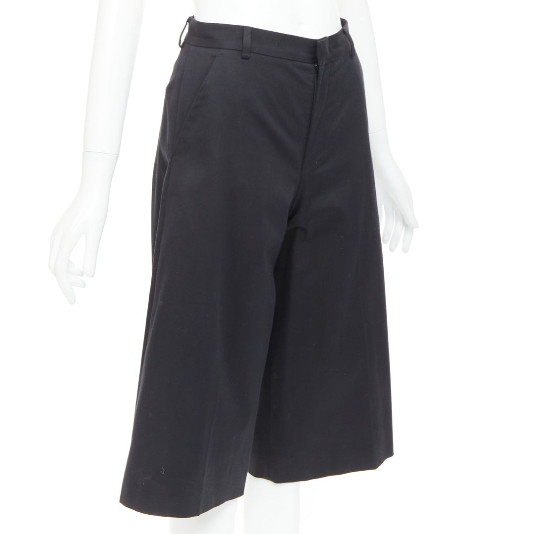 RED VALENTINO black cotton blend high waisted culottes bermuda shorts IT38 XS