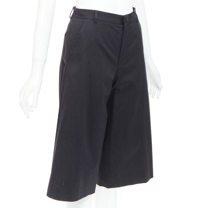 RED VALENTINO black cotton blend high waisted culottes bermuda shorts IT38 XS