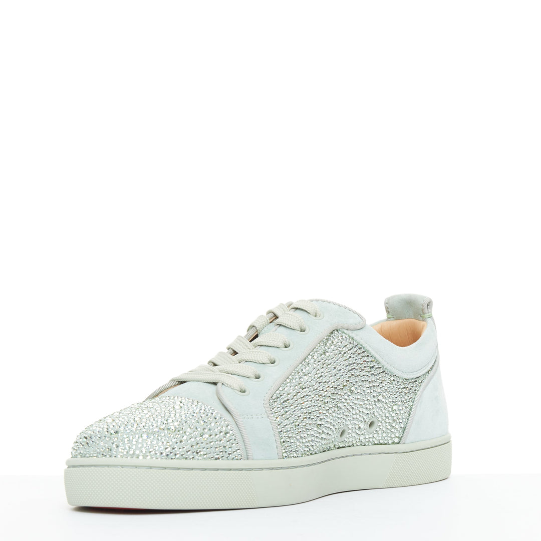 CHRISTIAN LOUBOUTIN Louis Junior Strass Flat Opalina Chrysolite sneaker EU43