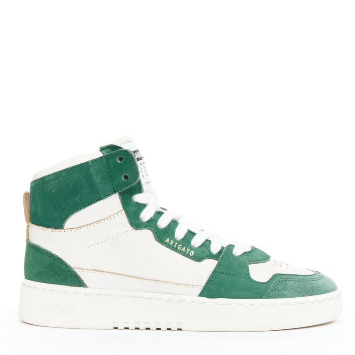 AXEL ARIGATO Dice green seude white leather high top sneakers EU36