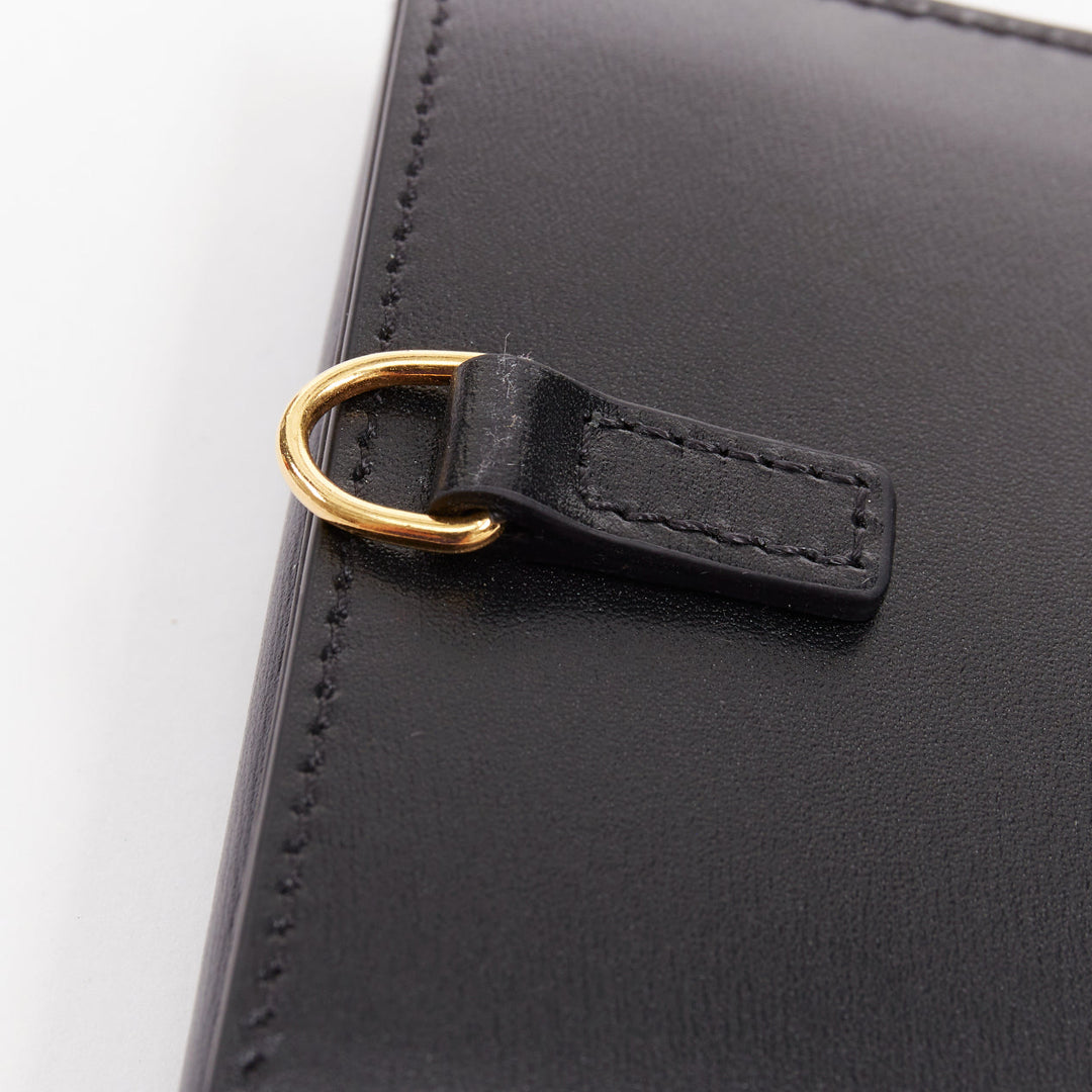 CELINE Compact wallet Coin Triomphe black shiny calfskin cardholder