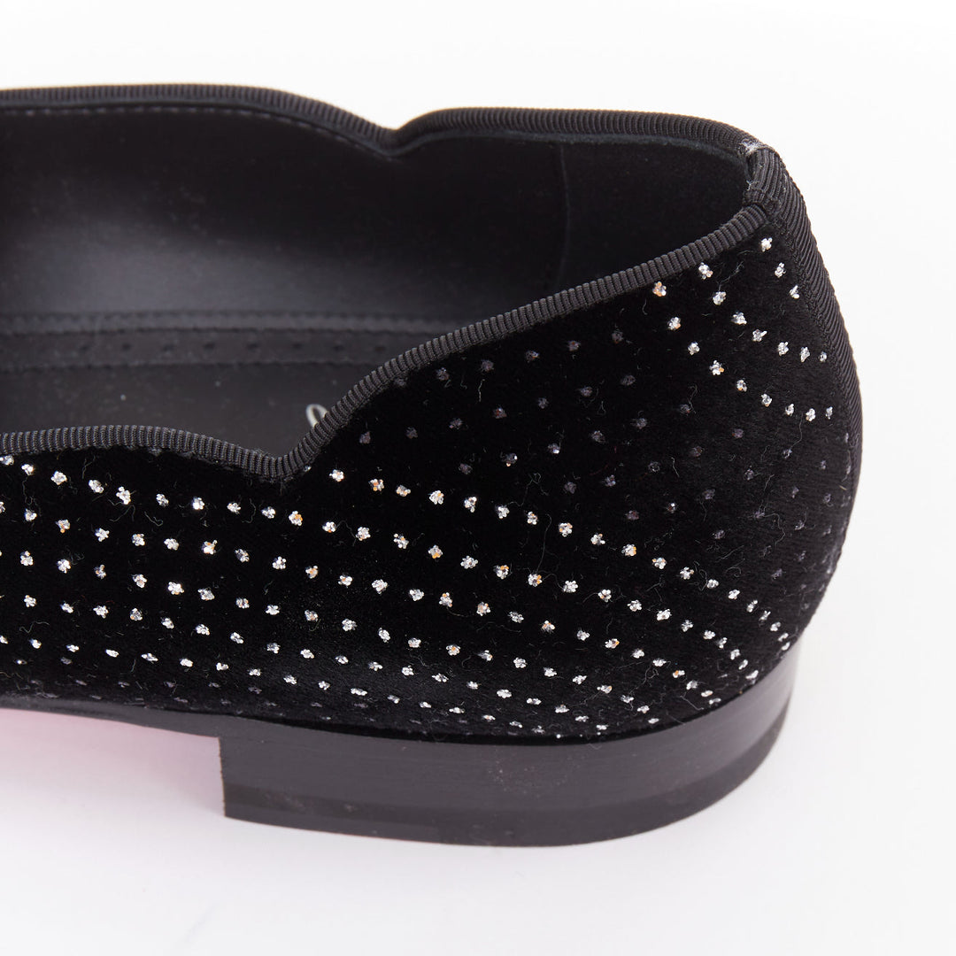 CHRISTIAN LOUBOUTIN Dandy Chick Orlato Flat Velvet River glitter loafer EU42.5