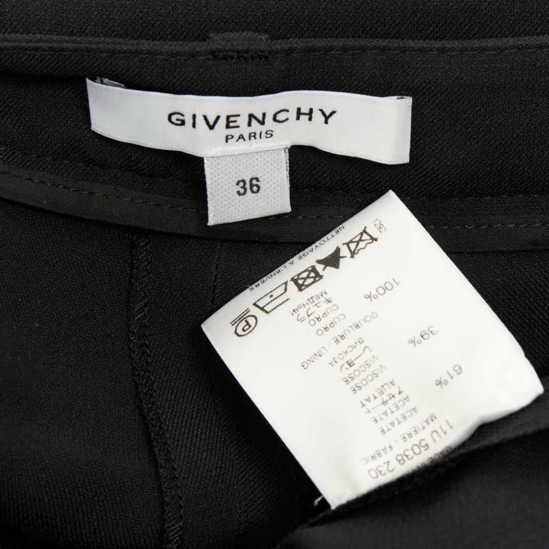 GIVENCHY black gold zip skirt layered flare pants trousers bottom FR36 S