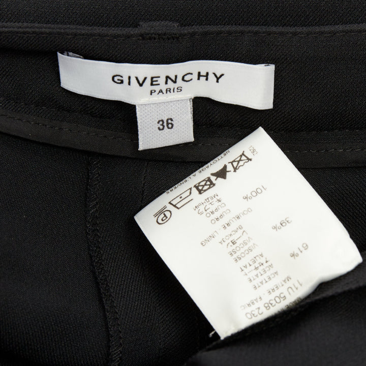 GIVENCHY black gold zip skirt layered flare pants trousers bottom FR36 S