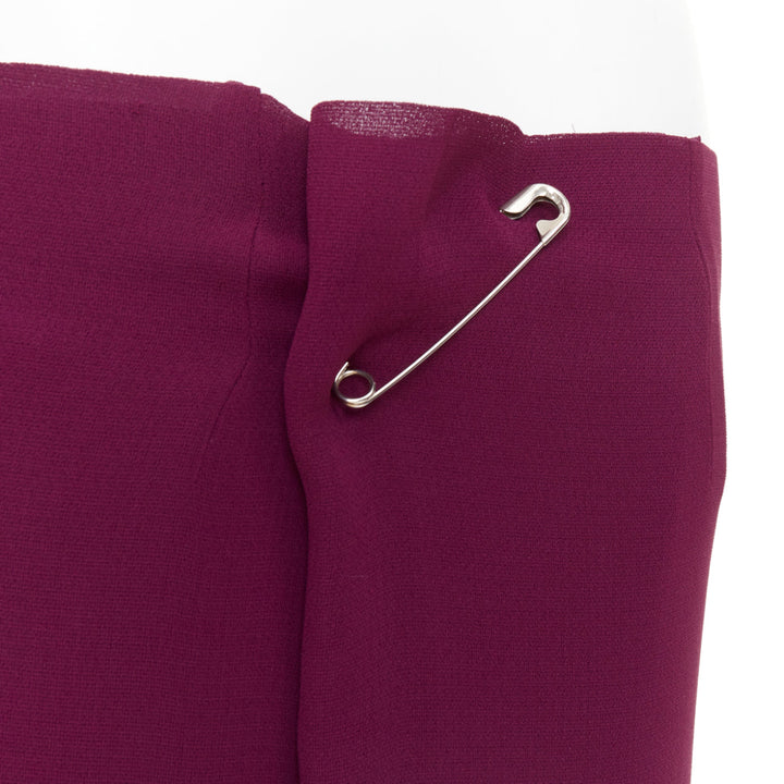 COMME DES GARCONS 1998 Vintage burgundy layered darted pleat self wrap skirt S