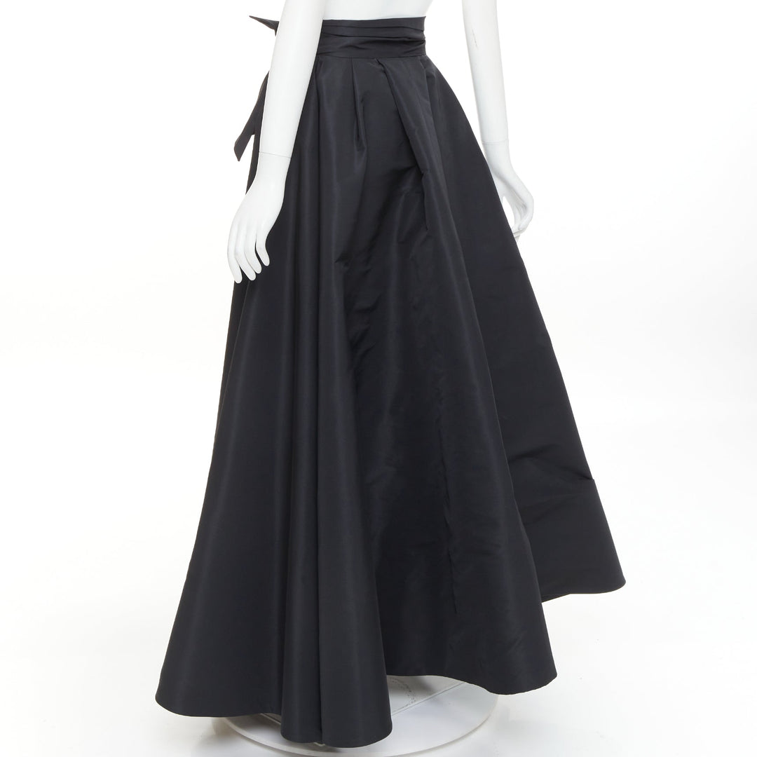 ALEXANDRE VAUTHIER COUTURE Runway black structured duchess satin train skirt