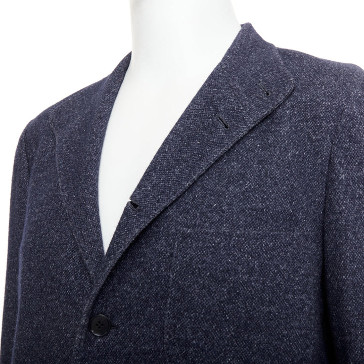 LORO PIANA navy cashmere linen unstructured sport coat blazer IT52 XL