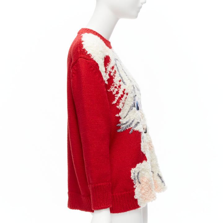 Female mannequin wearing Stella McCartney Lunar New Year limited collection Red Wool Women Sweater in Size IT34 | Available at JHROP