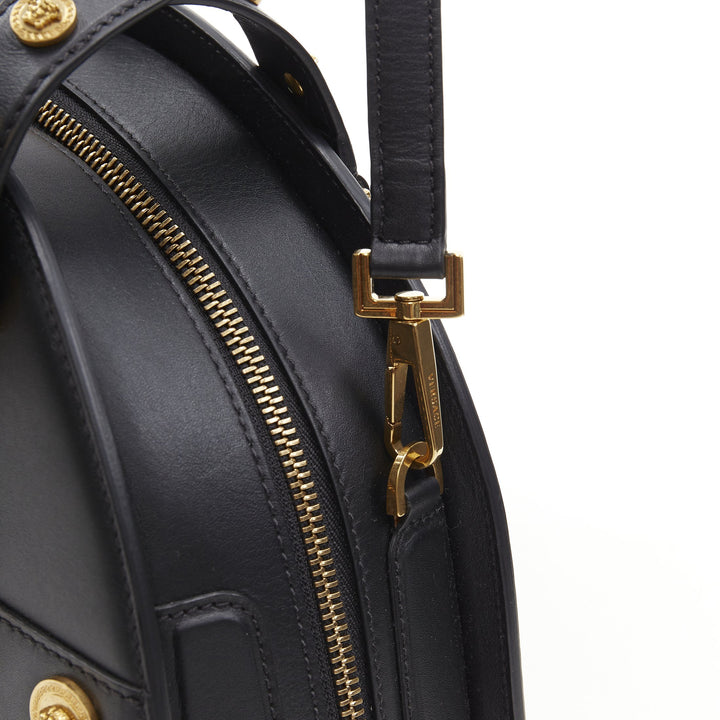 VERSACE 2018 Tribute 1992 gold Medusa stud bondage bowling shoulder bag