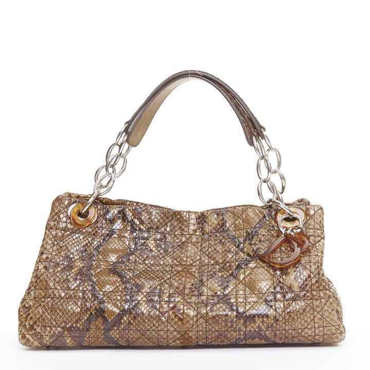 DIOR Lady Dior Soft Limited Edition brown Cannage scaled leather east west bag