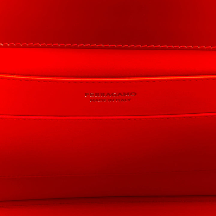 FERRAGAMO Maximilian Davis 2023 Runway Wanda sunset red orange airbrush calf bag
