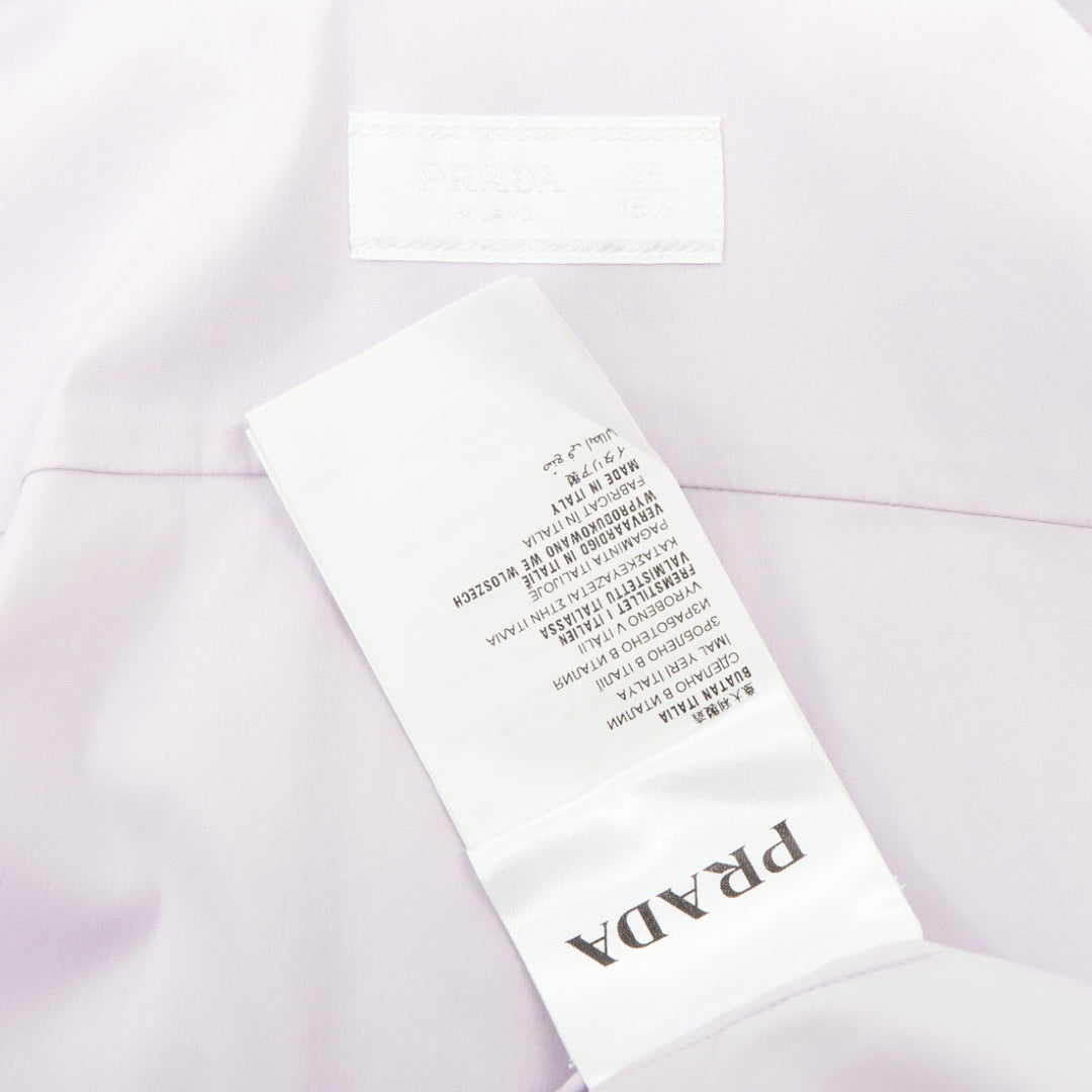 PRADA 2015 lilac purple cotton blend long sleeve button dress shirt EU39 M