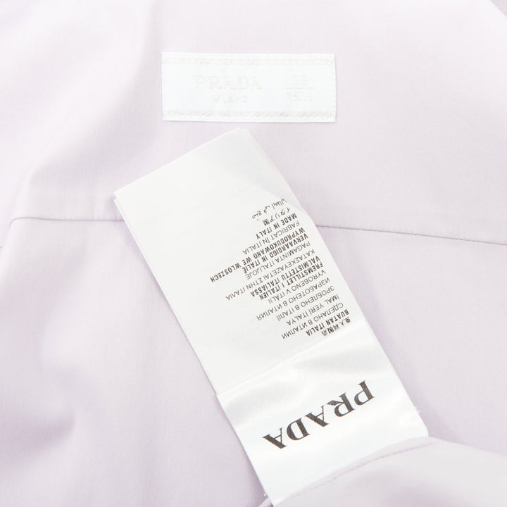 PRADA 2015 lilac purple cotton blend long sleeve button dress shirt EU39 M