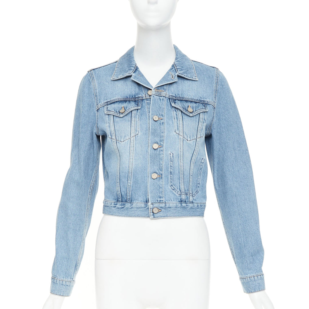 ACNE STUDIOS 2022 Tag LT Vintage blue denim washed Trompe Loeil jacket FR36 S