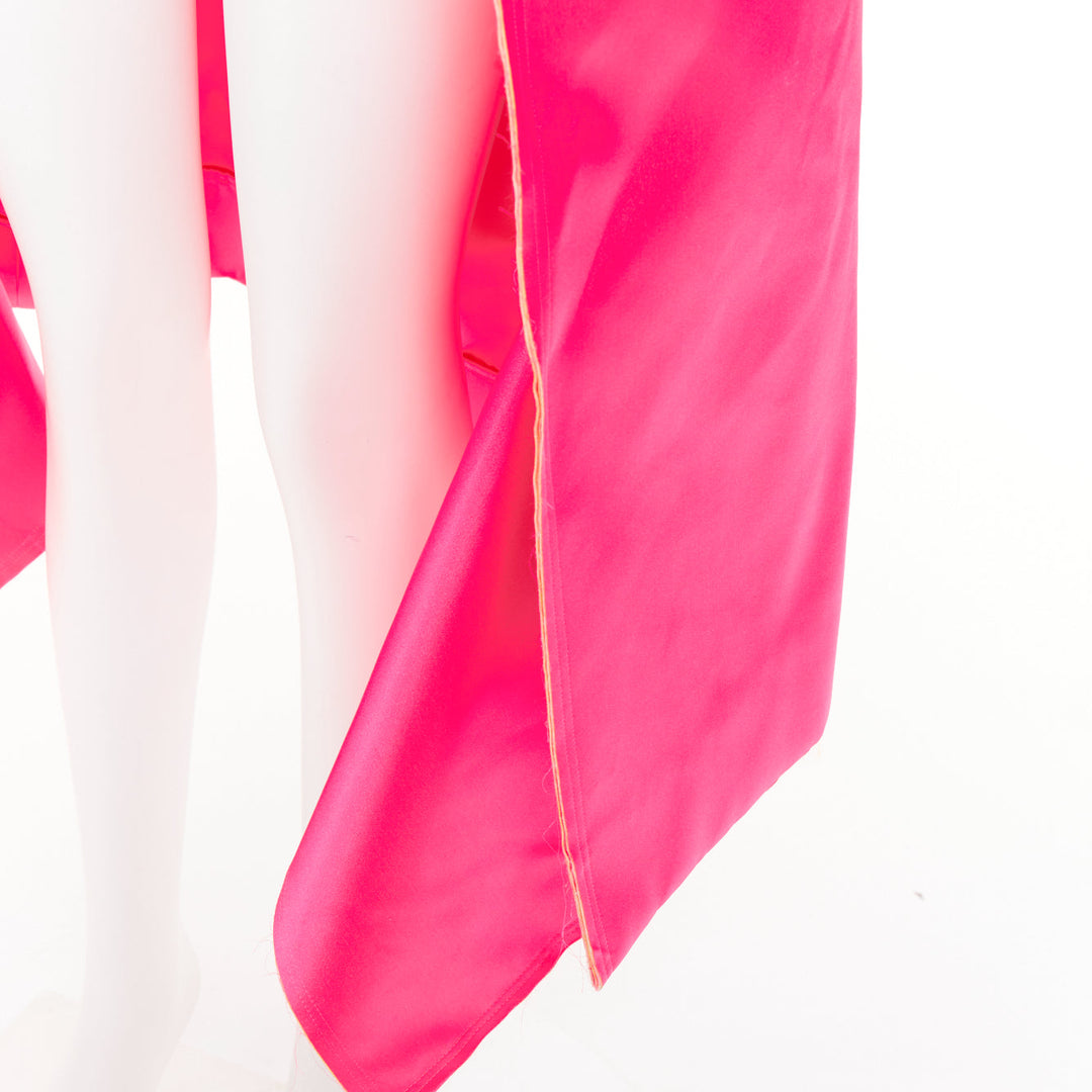 rare COMME DES GARCONS 2020 Runway fuschia pink structured satin layered coat S