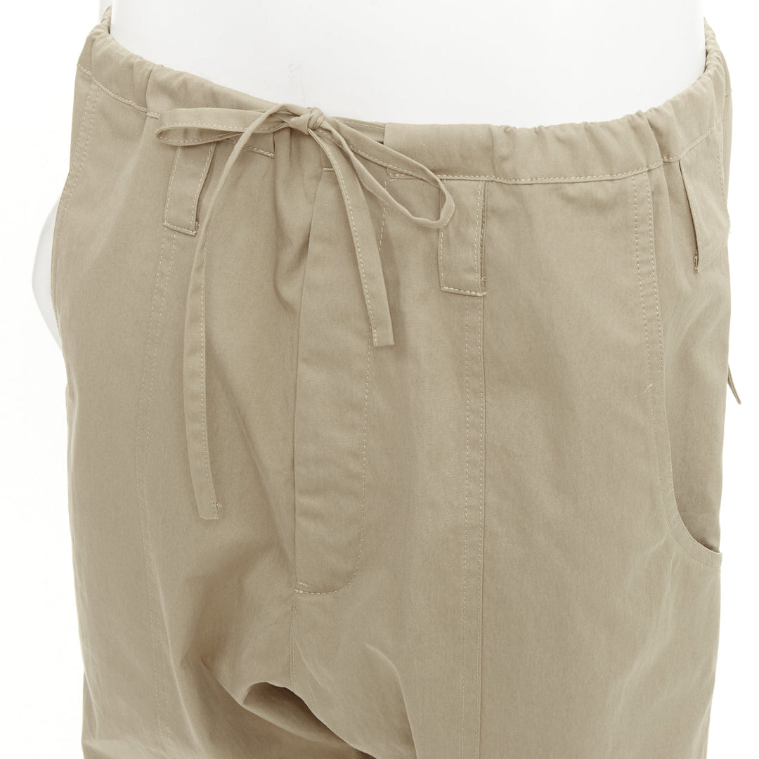 COLVILLE 2018 limited edition beige cotton drop crotch drawstring pants S