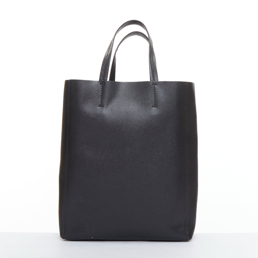 CELINE Small Vertical Cabas black grained calf leather crossbody tote bag