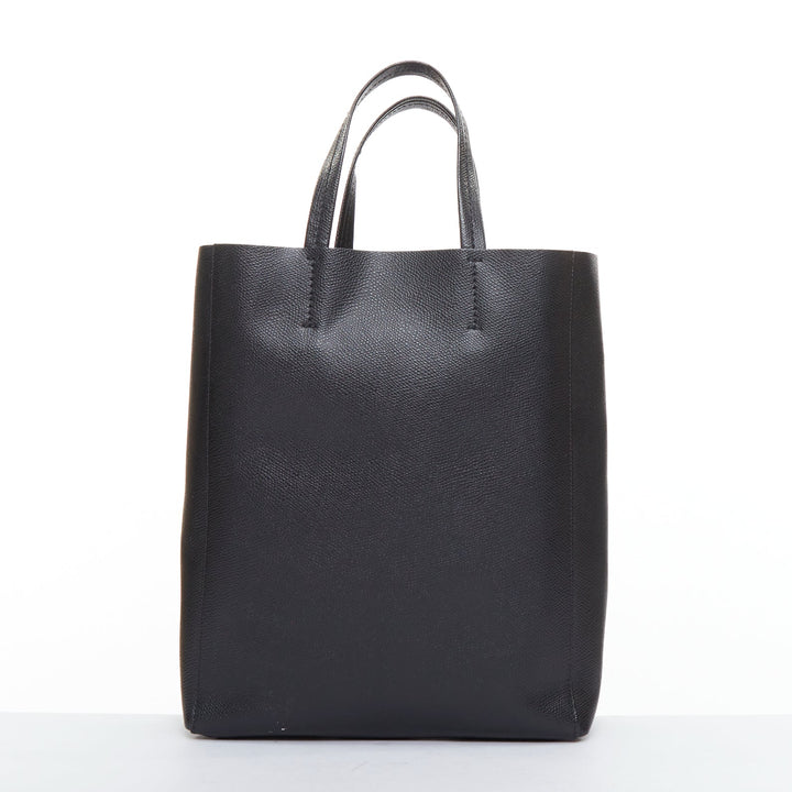 CELINE Small Vertical Cabas black grained calf leather crossbody tote bag