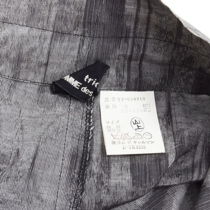COMME DES GARCONS Tricot 1980s Vintage grey oversized tie waist asymmetric pants