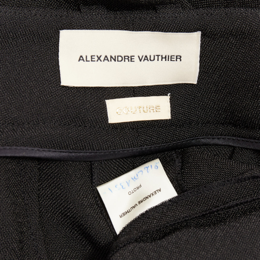 ALEXANDRE VAUTHIER COUTURE black pleated cuffed drop crotch barrel balloon pants