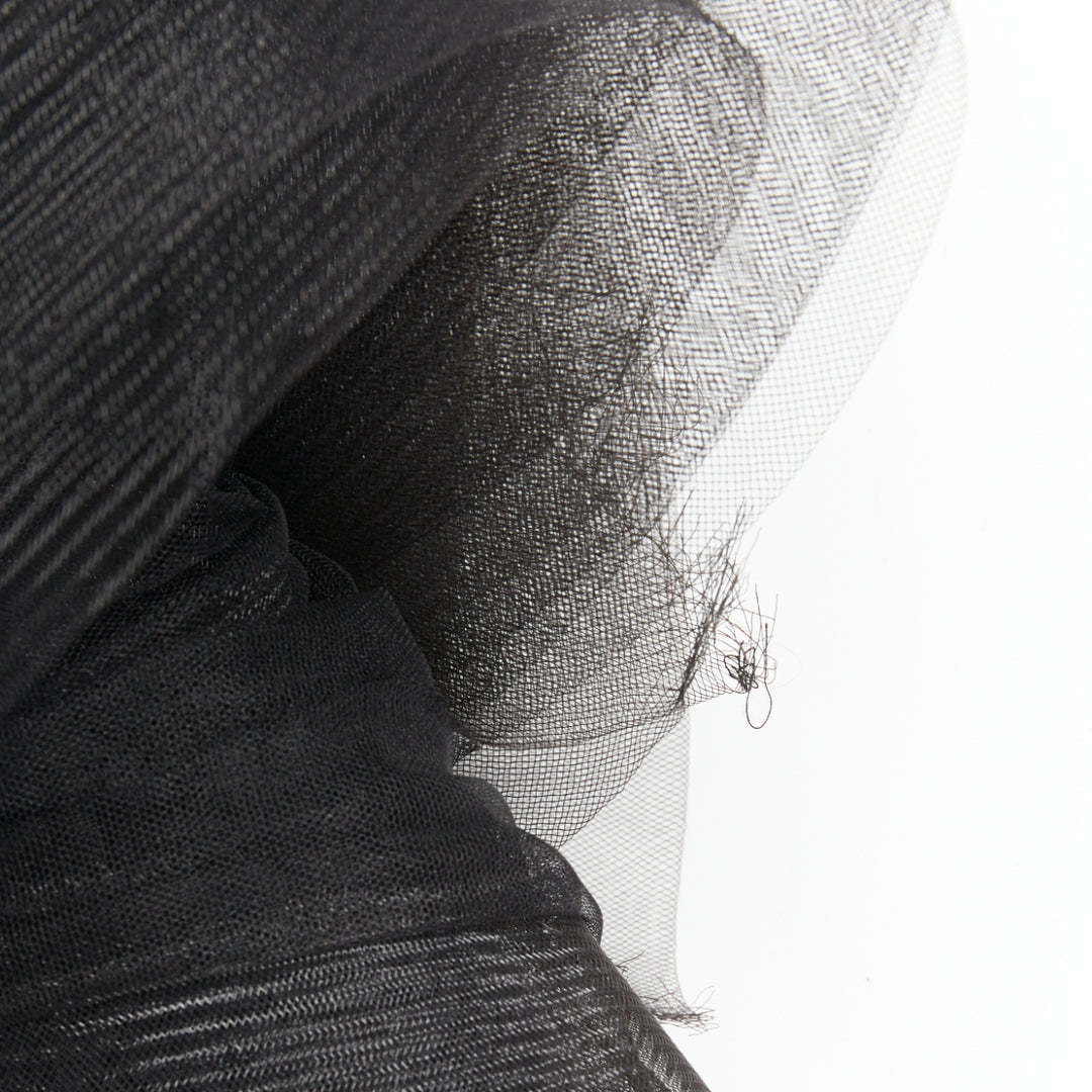 rare ALEXANDRE VAUTHIER COUTURE SS2014 Runway black stiff tulle train gown
