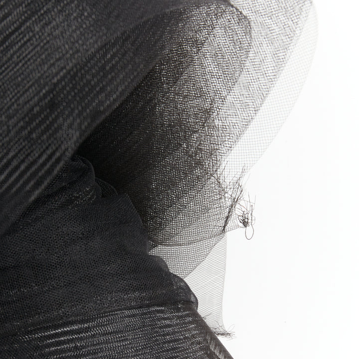 rare ALEXANDRE VAUTHIER COUTURE SS2014 Runway black stiff tulle train gown